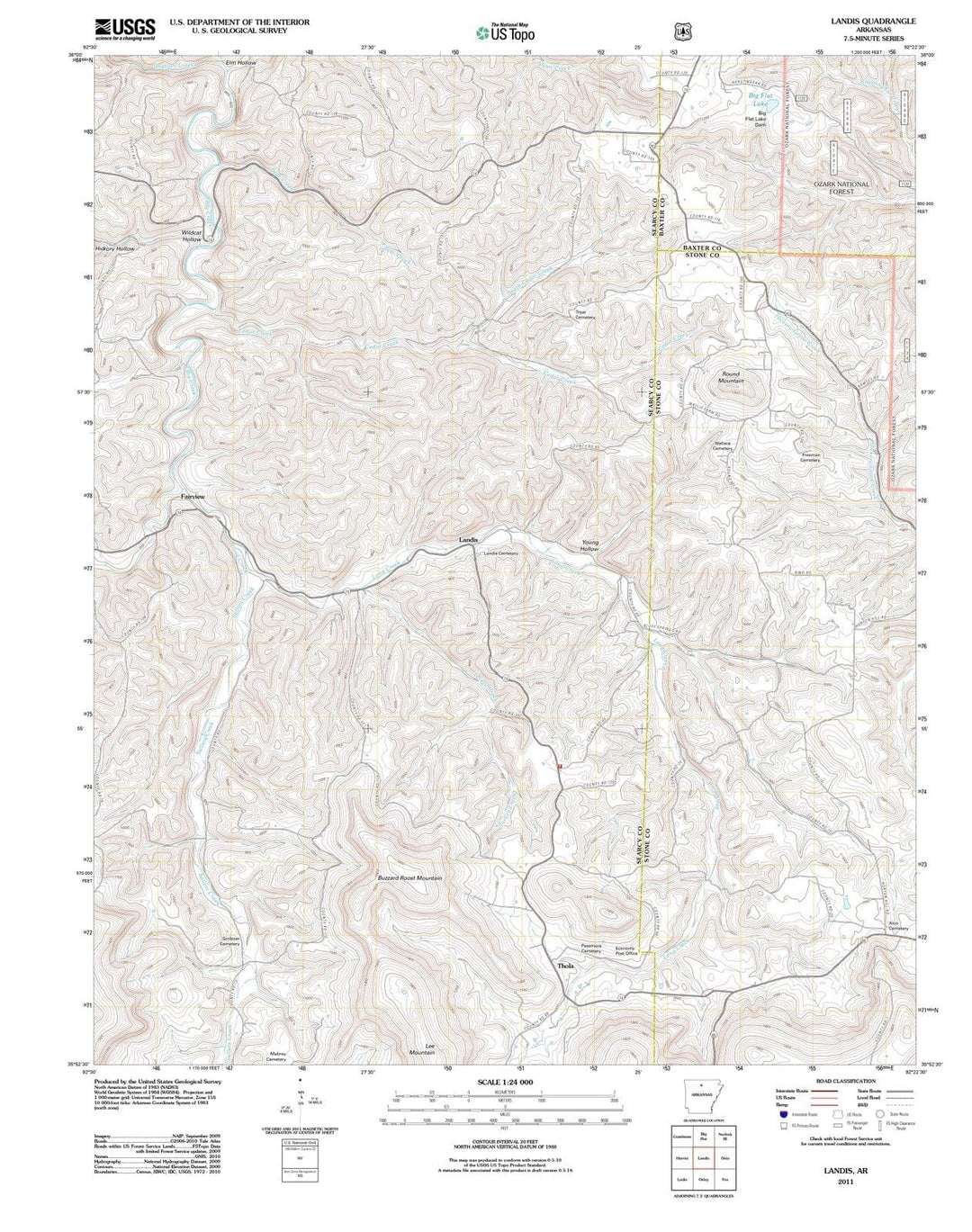2011 Landis, AR - Arkansas - USGS Topographic Map