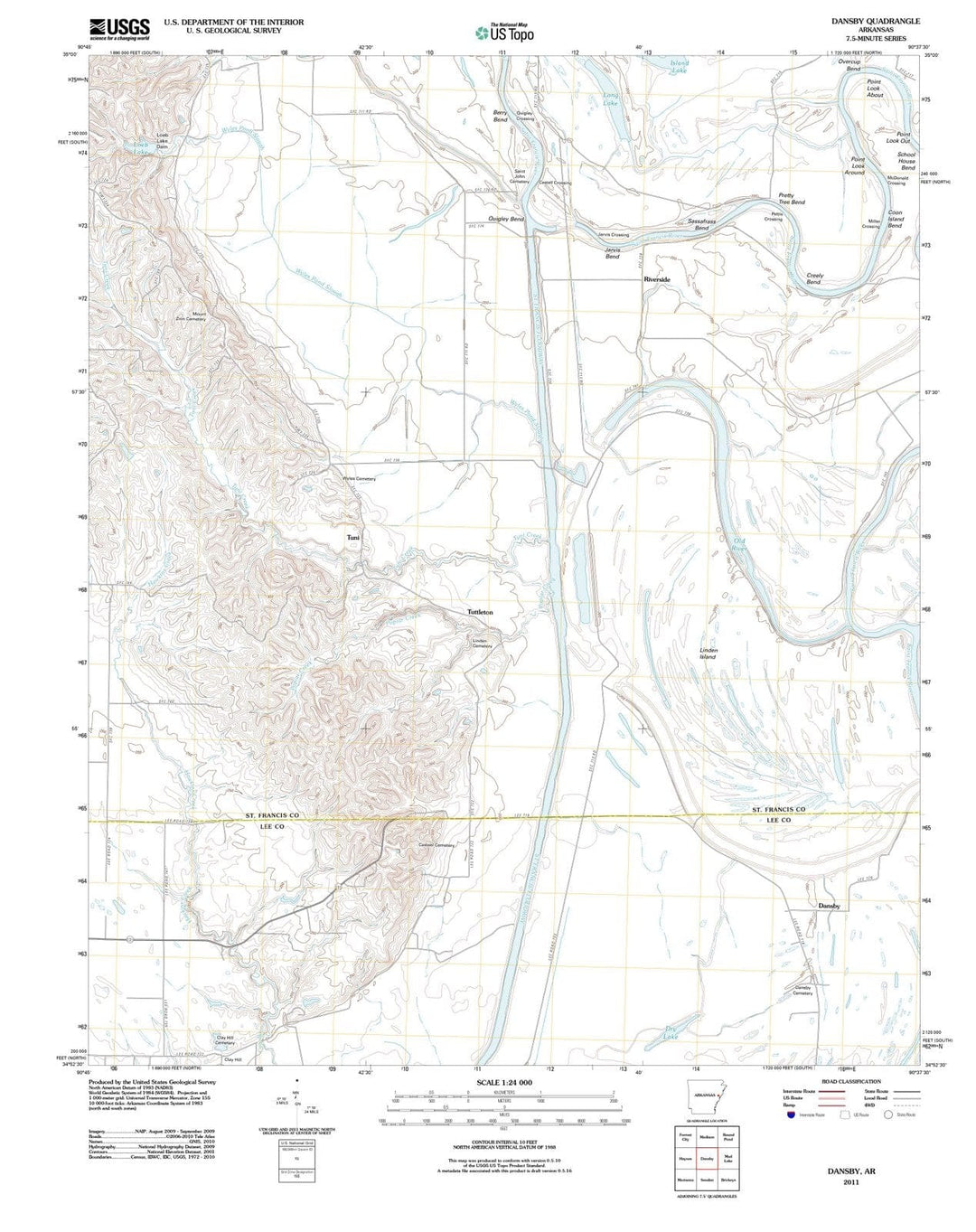 2011 Dansby, AR - Arkansas - USGS Topographic Map