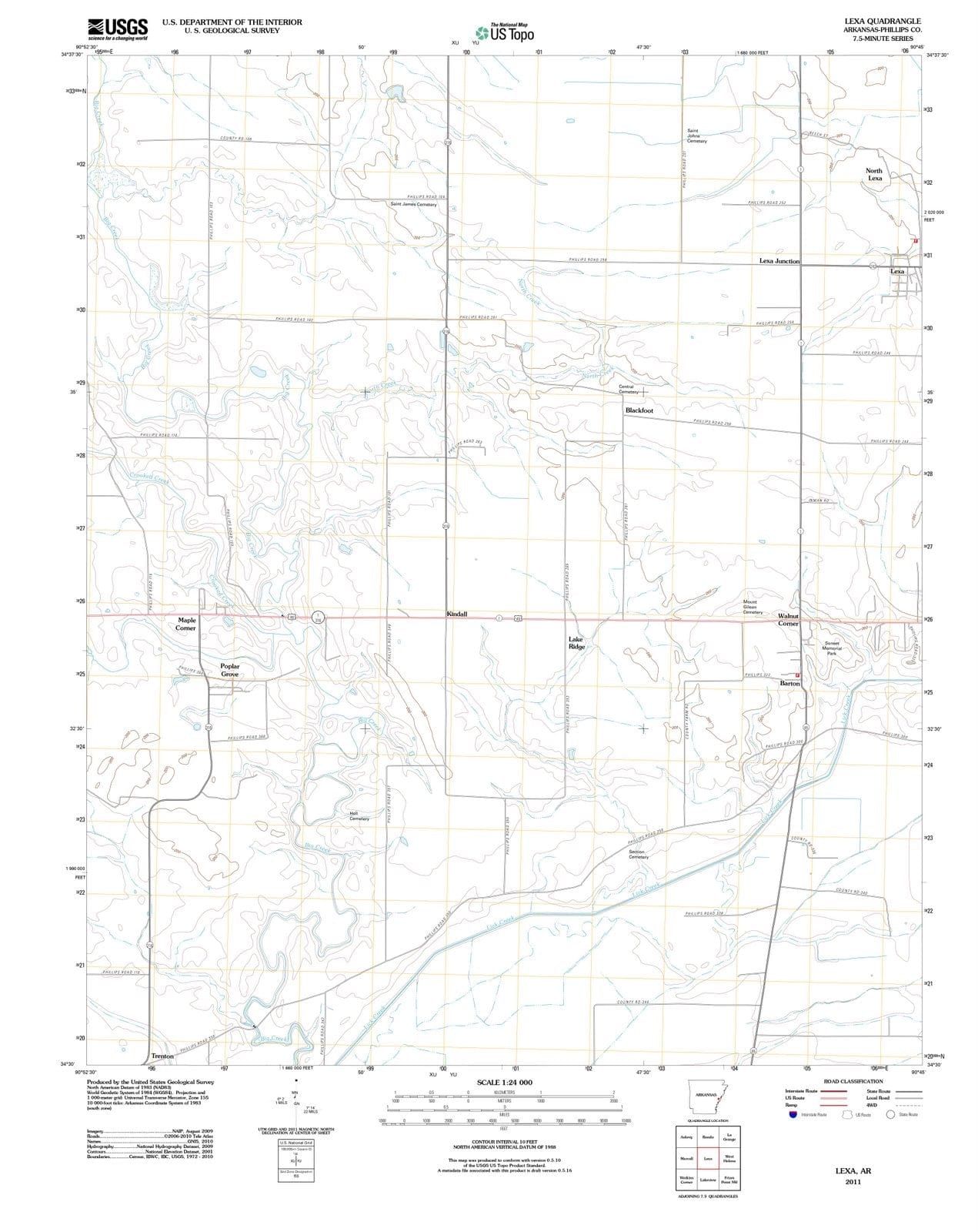 2011 Lexa, AR - Arkansas - USGS Topographic Map
