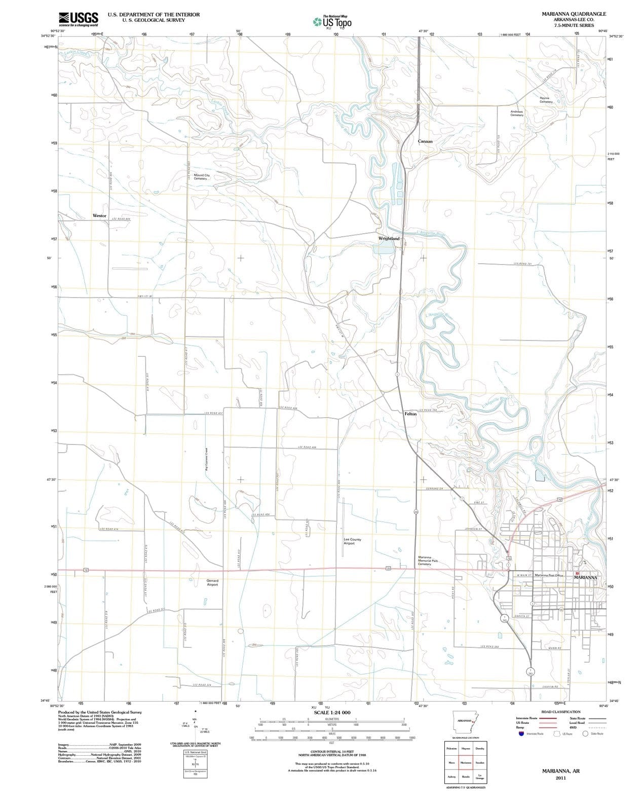 2011 Marianna, AR - Arkansas - USGS Topographic Map