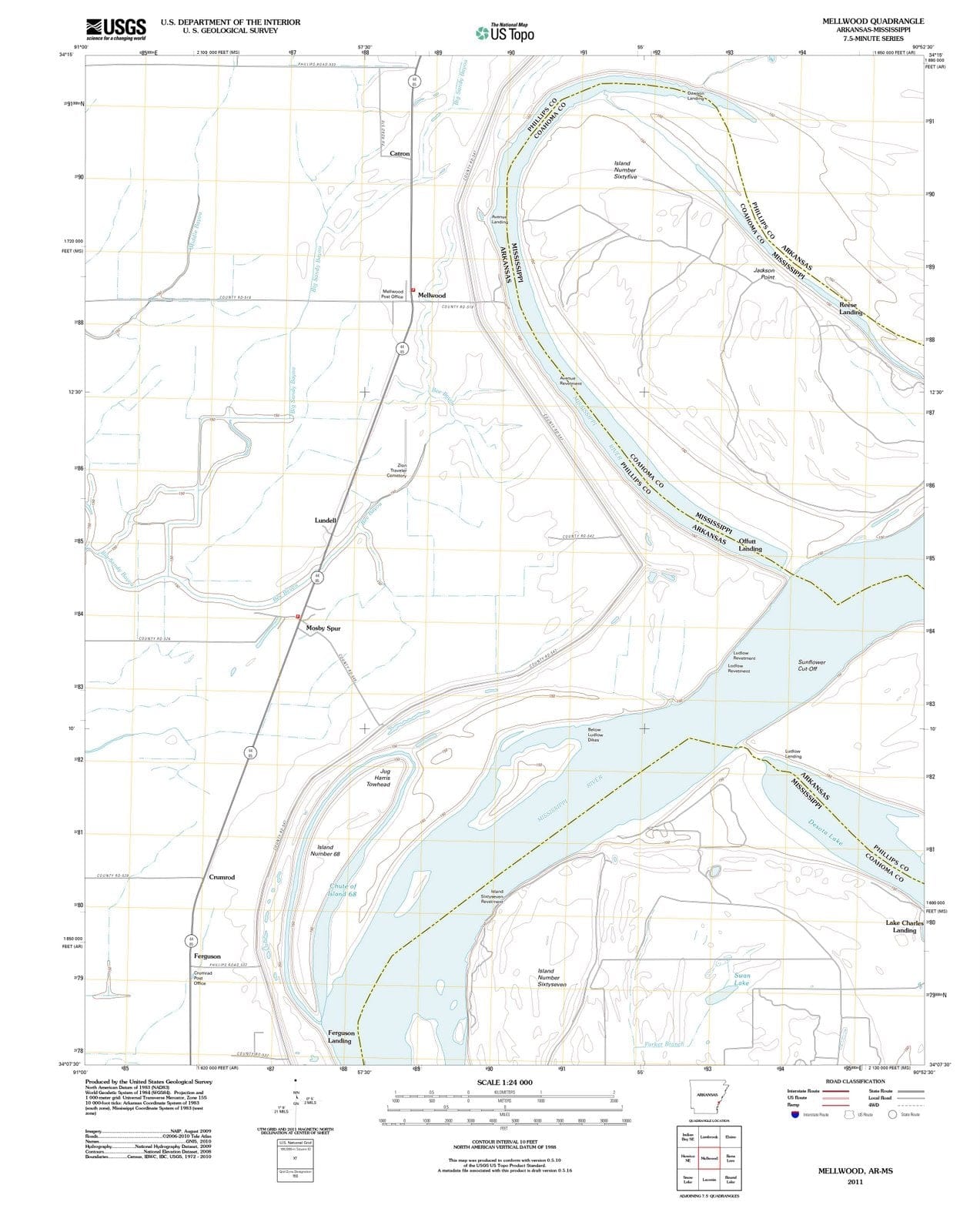 2011 Mellwood, AR - Arkansas - USGS Topographic Map