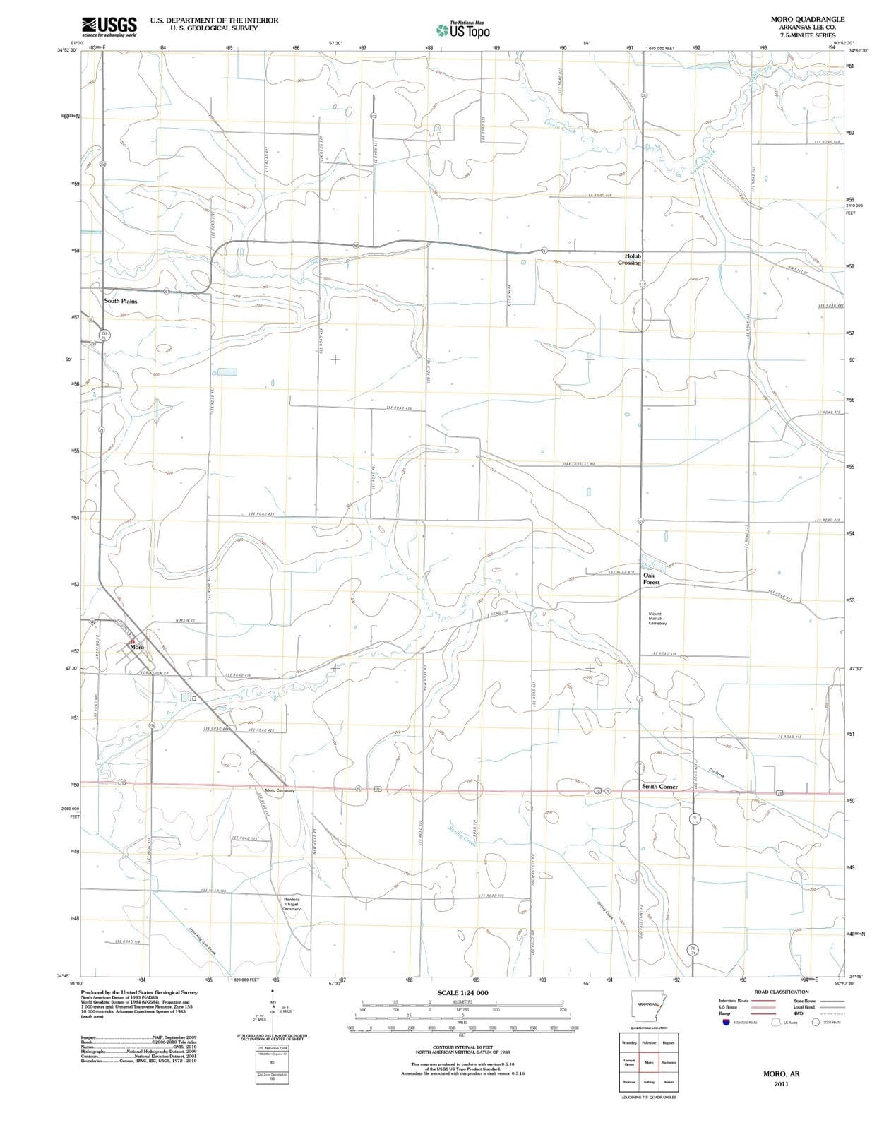 2011 Moro, AR - Arkansas - USGS Topographic Map