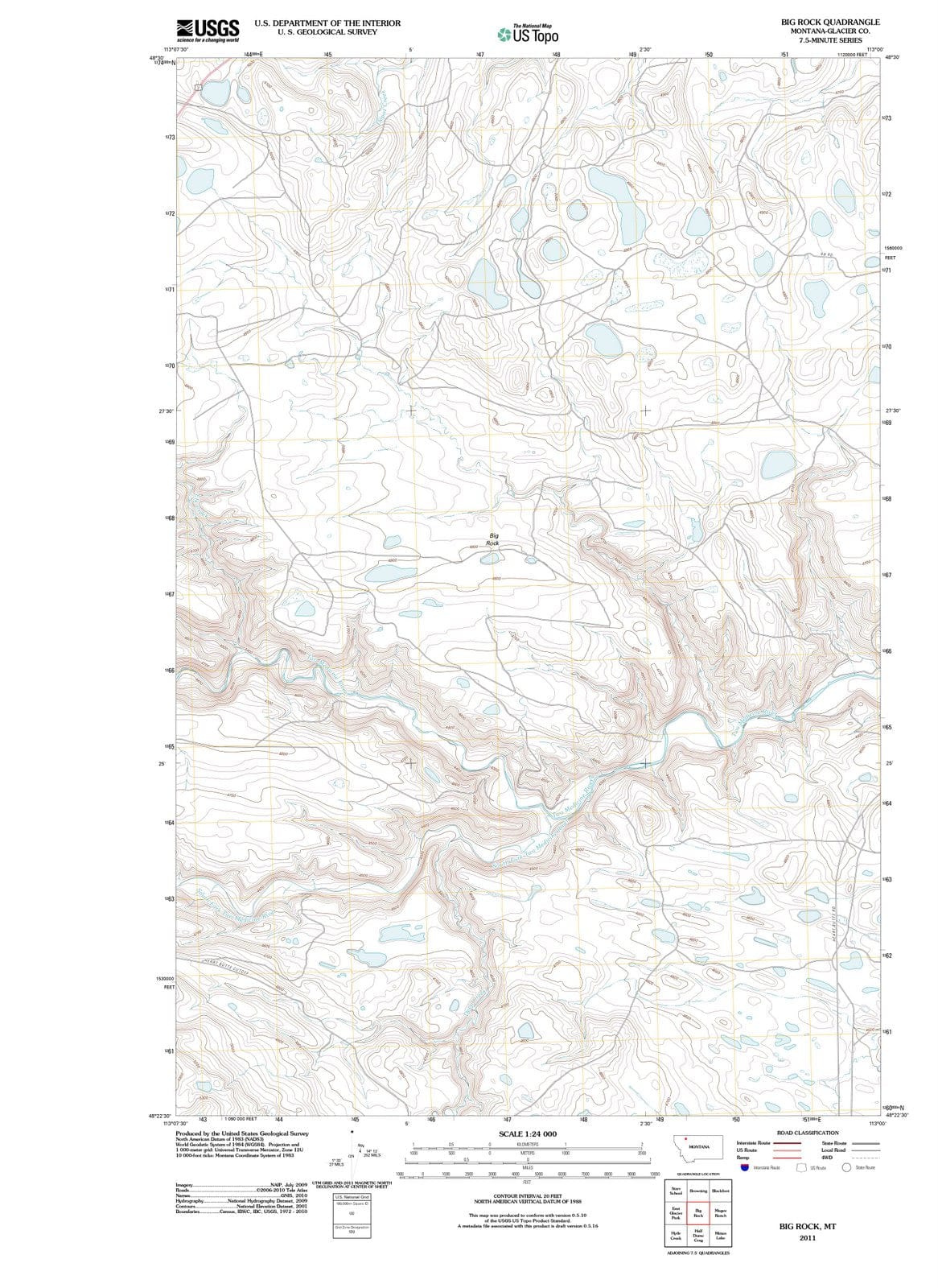 2011 Big Rock, MT - Montana - USGS Topographic Map