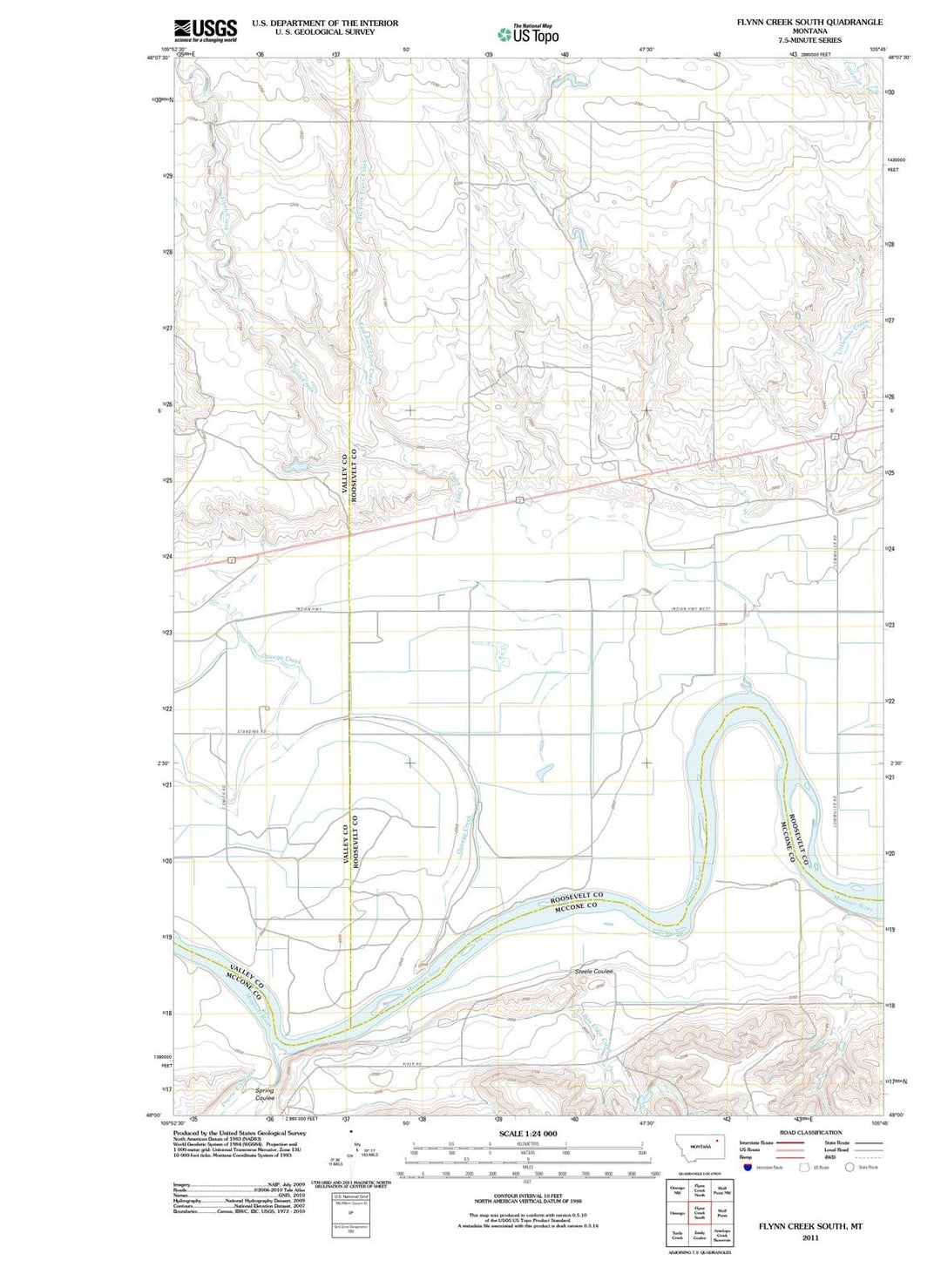 2011 Flynn Creek South, MT - Montana - USGS Topographic Map