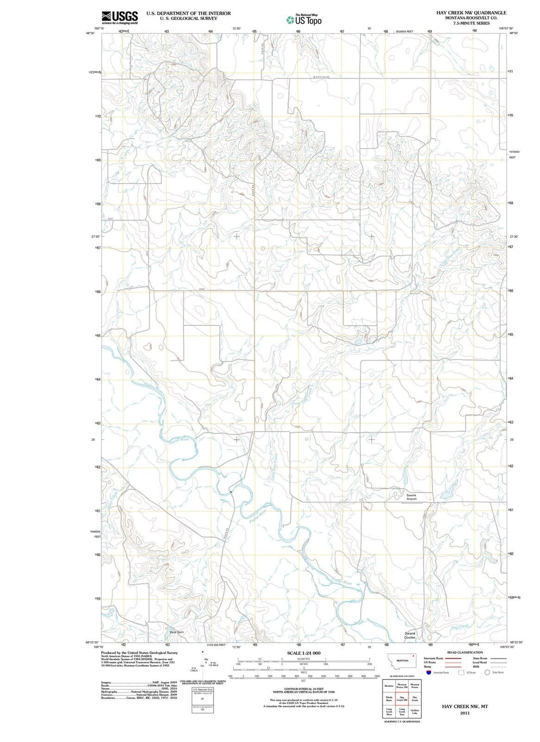 2011 Hay Creek, MT - Montana - USGS Topographic Map