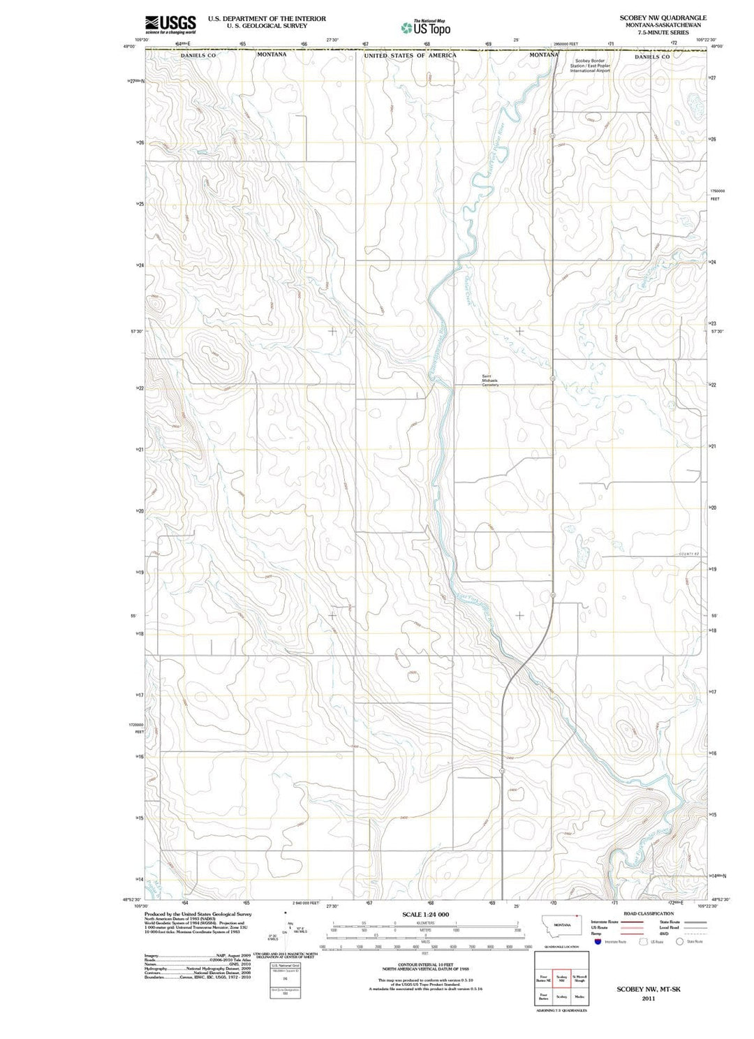 2011 Scobey, MT - Montana - USGS Topographic Map