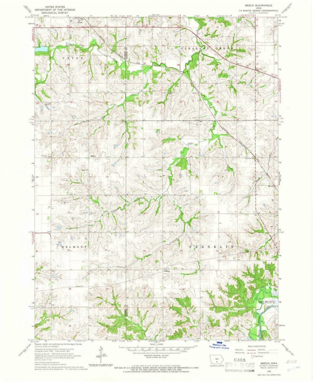 1965 Beech, IA - Iowa - USGS Topographic Map
