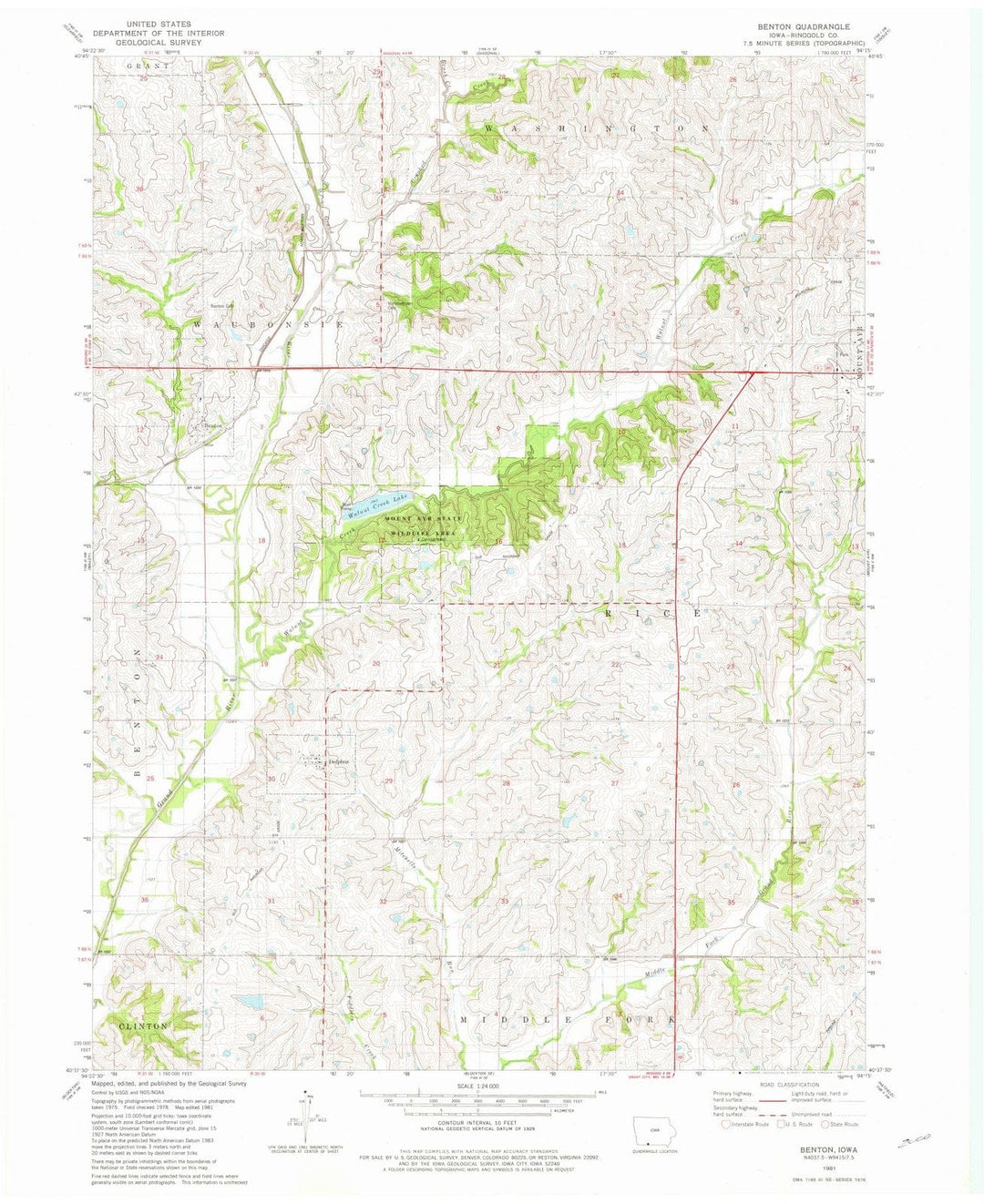 1981 Benton, IA - Iowa - USGS Topographic Map