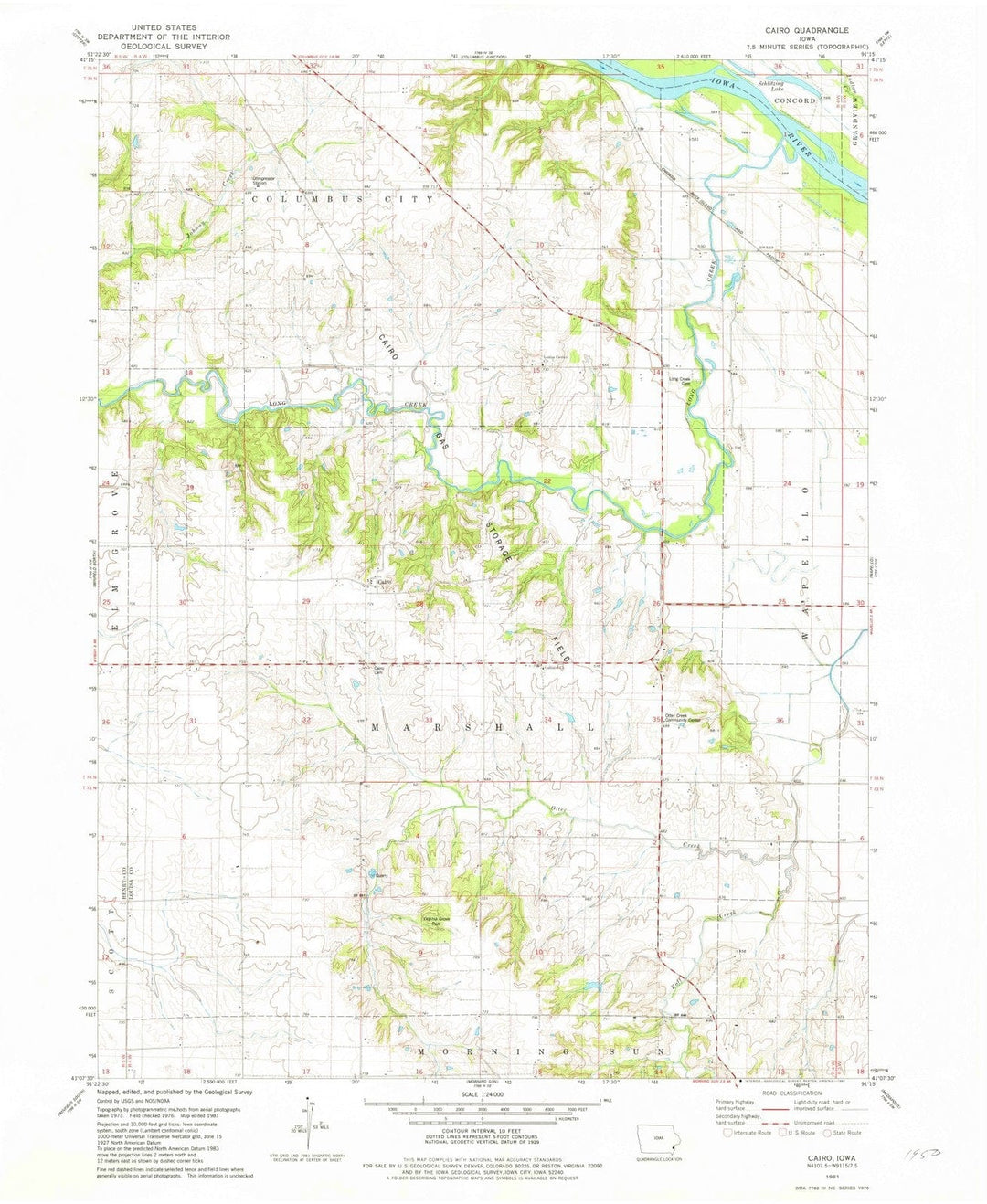 1981 Cairo, IA - Iowa - USGS Topographic Map