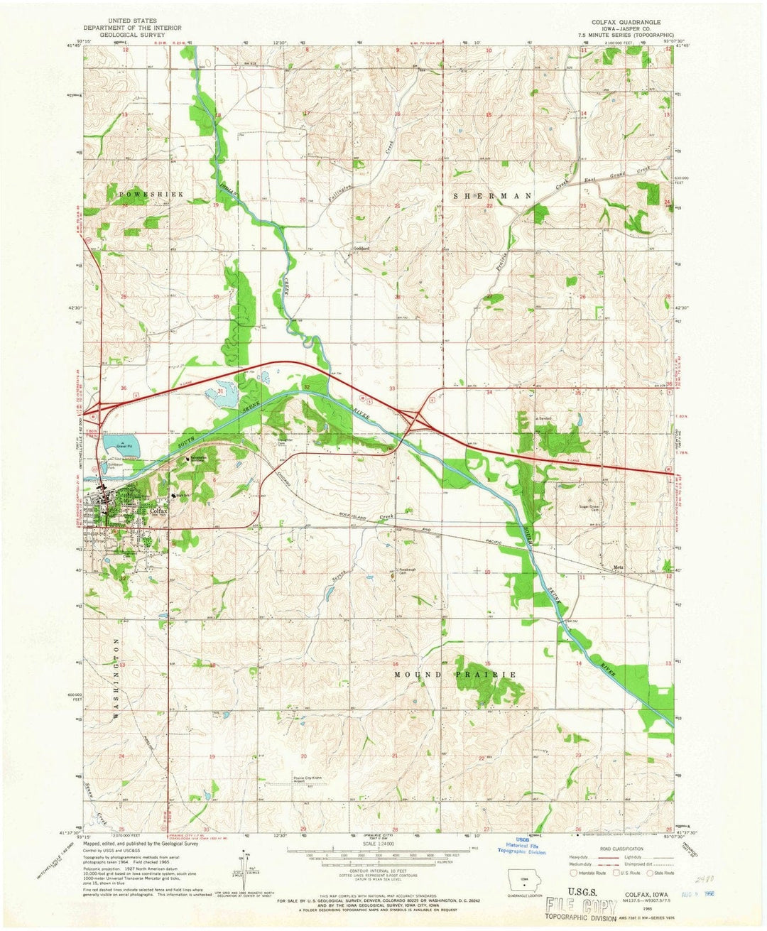 1965 Colfax, IA - Iowa - USGS Topographic Map