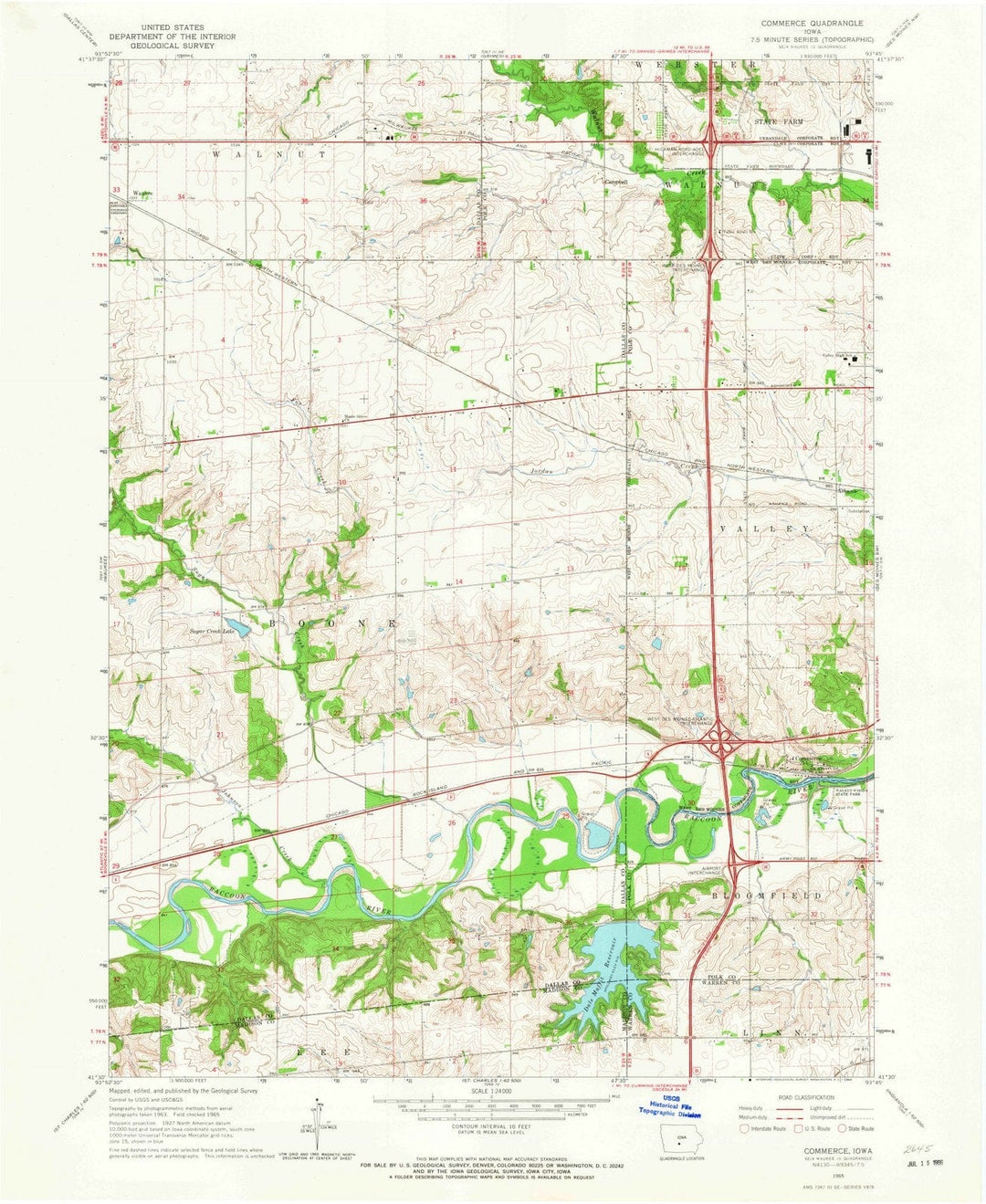1965 Commerce, IA - Iowa - USGS Topographic Map