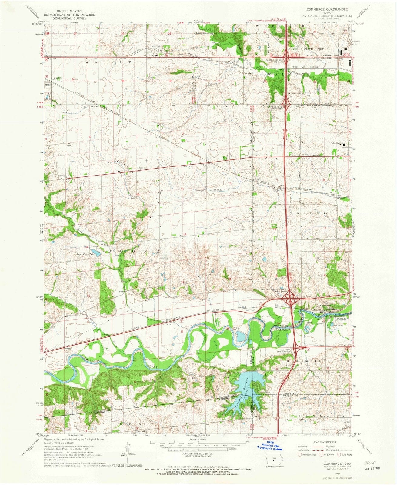 1965 Commerce, IA - Iowa - USGS Topographic Map