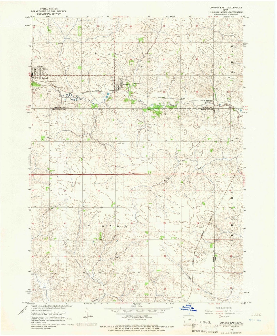 1960 Conrad East, IA - Iowa - USGS Topographic Map