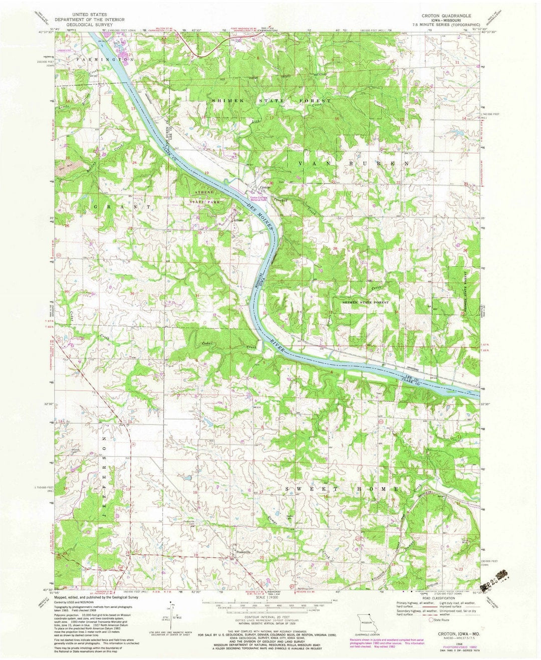 1968 Croton, IA - Iowa - USGS Topographic Map