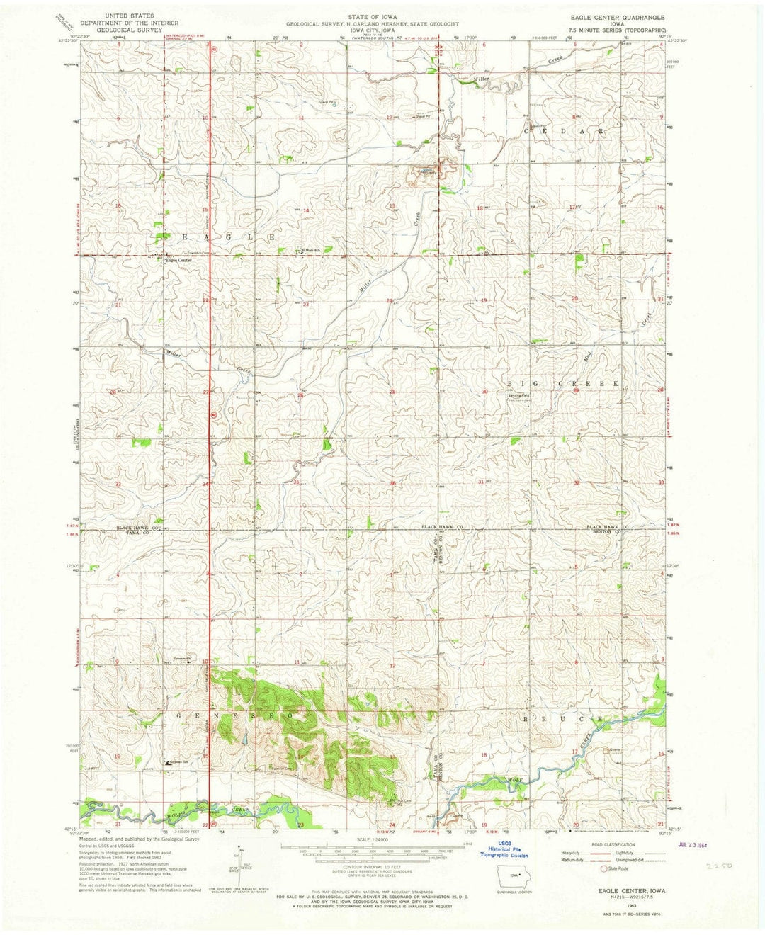 1963 Eagle Center, IA - Iowa - USGS Topographic Map