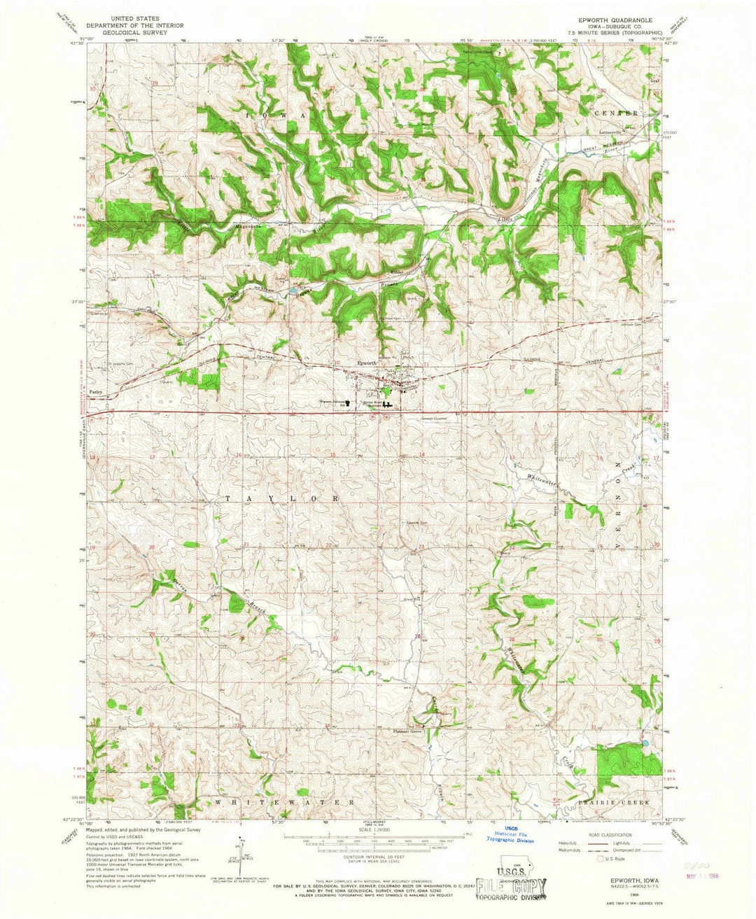 1966 Epworth, IA - Iowa - USGS Topographic Map