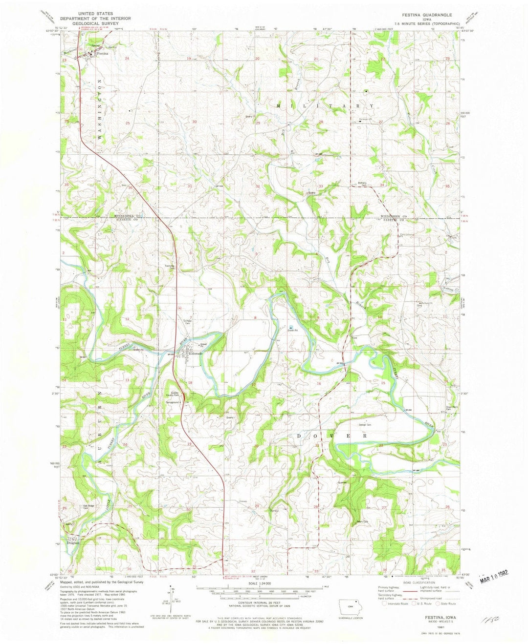 1981 Festina, IA - Iowa - USGS Topographic Map