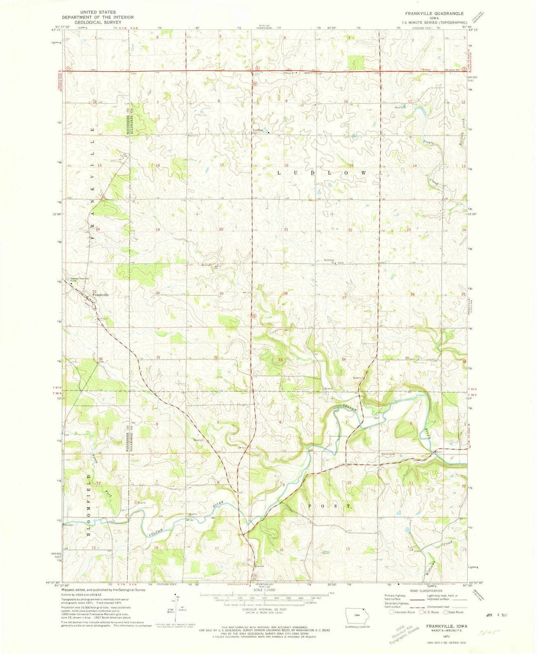 1971 Frankville, IA - Iowa - USGS Topographic Map