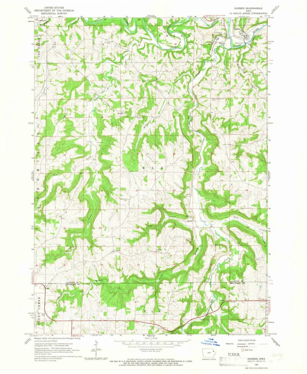 1964 Garber, IA - Iowa - USGS Topographic Map