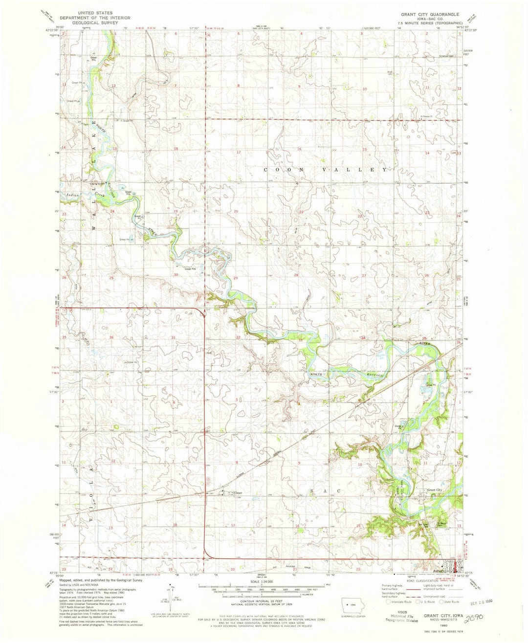 1980 Grant City, IA - Iowa - USGS Topographic Map