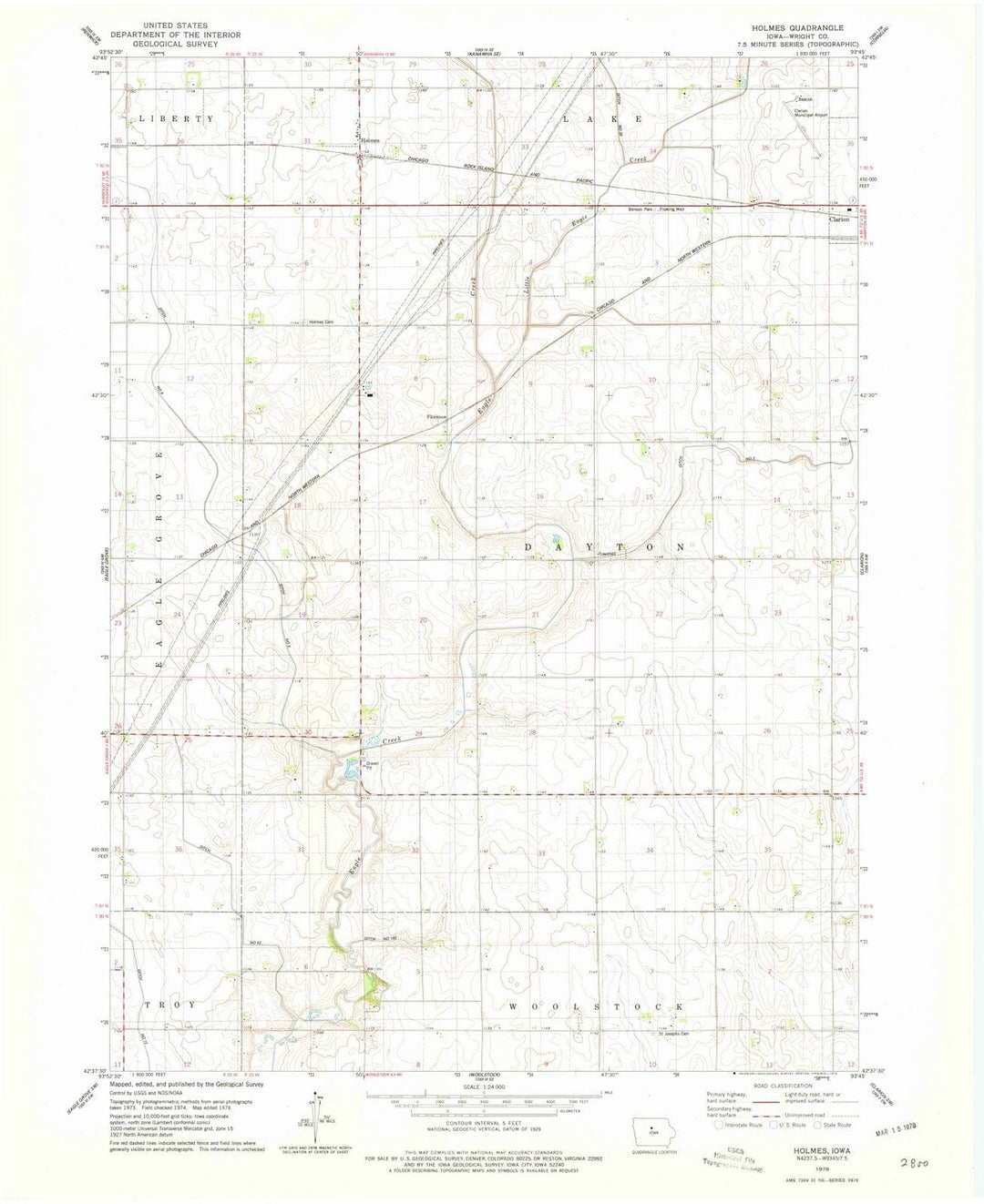 1978 Holmes, IA - Iowa - USGS Topographic Map