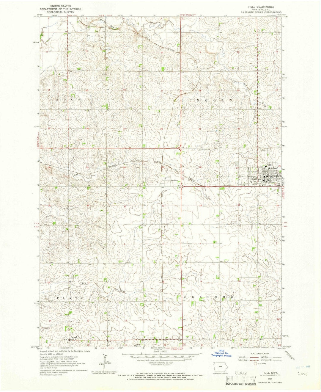 1964 Hull, IA - Iowa - USGS Topographic Map