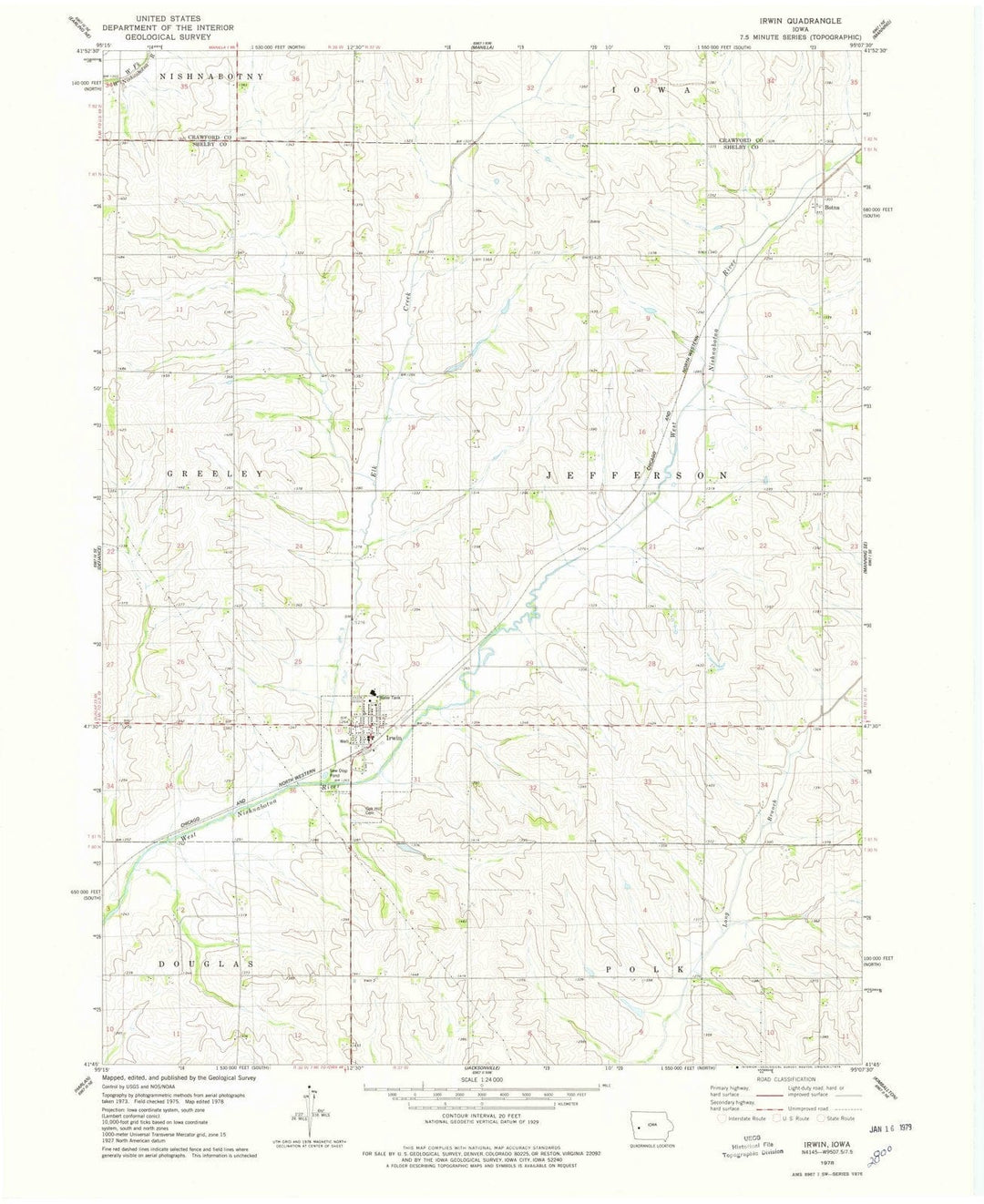 1978 Irwin, IA - Iowa - USGS Topographic Map