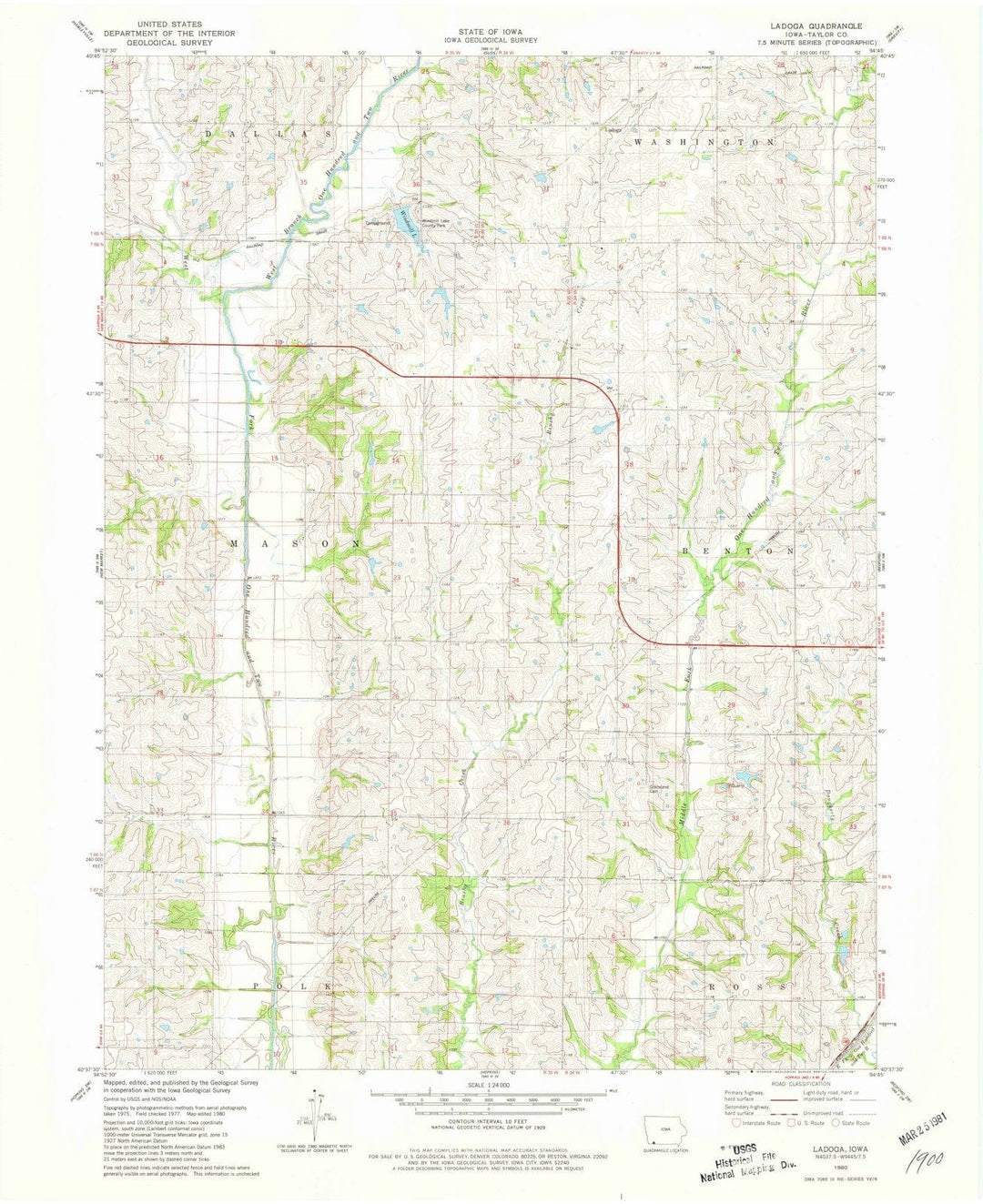 1980 Ladoga, IA - Iowa - USGS Topographic Map