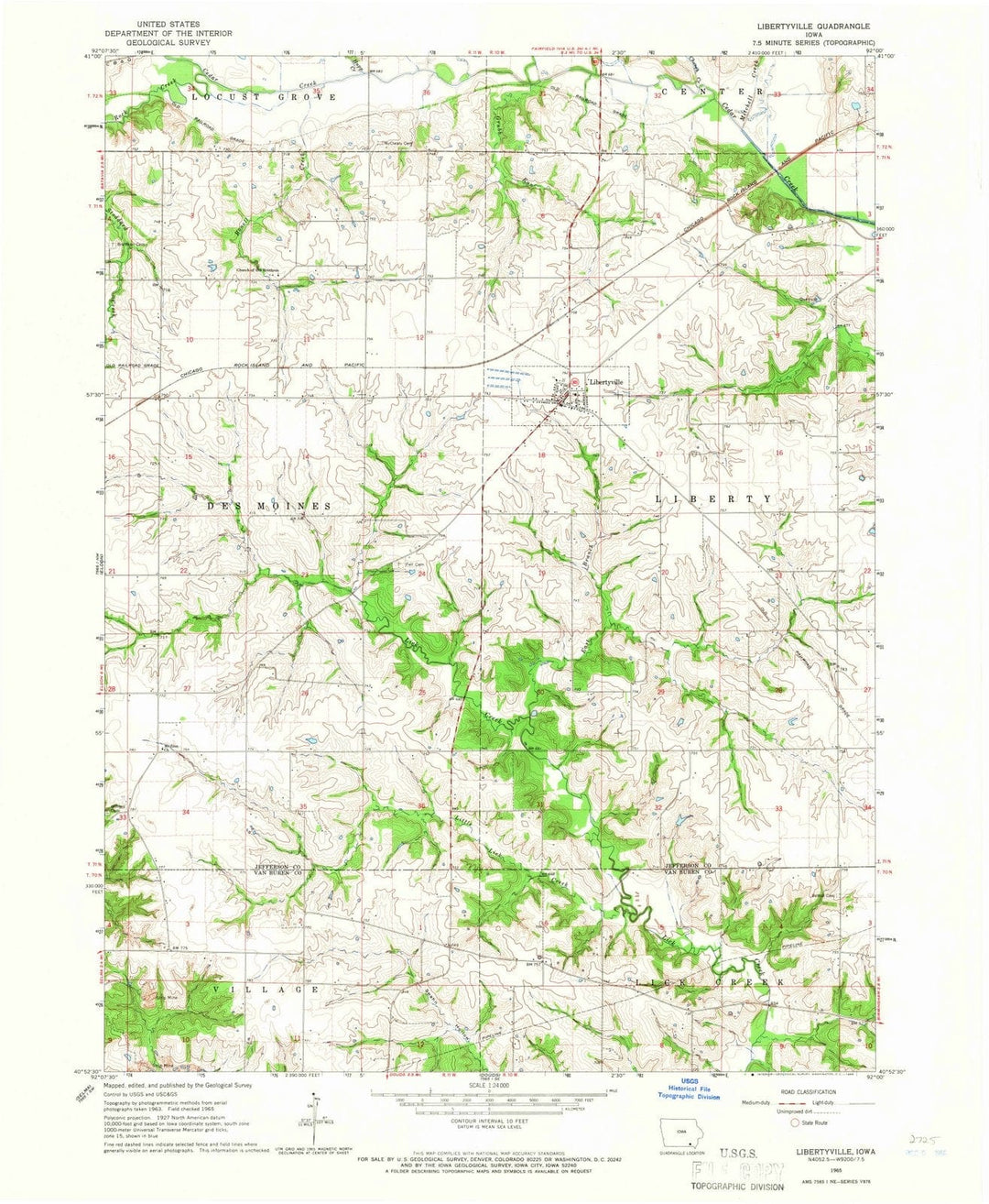 1965 Libertyville, IA - Iowa - USGS Topographic Map