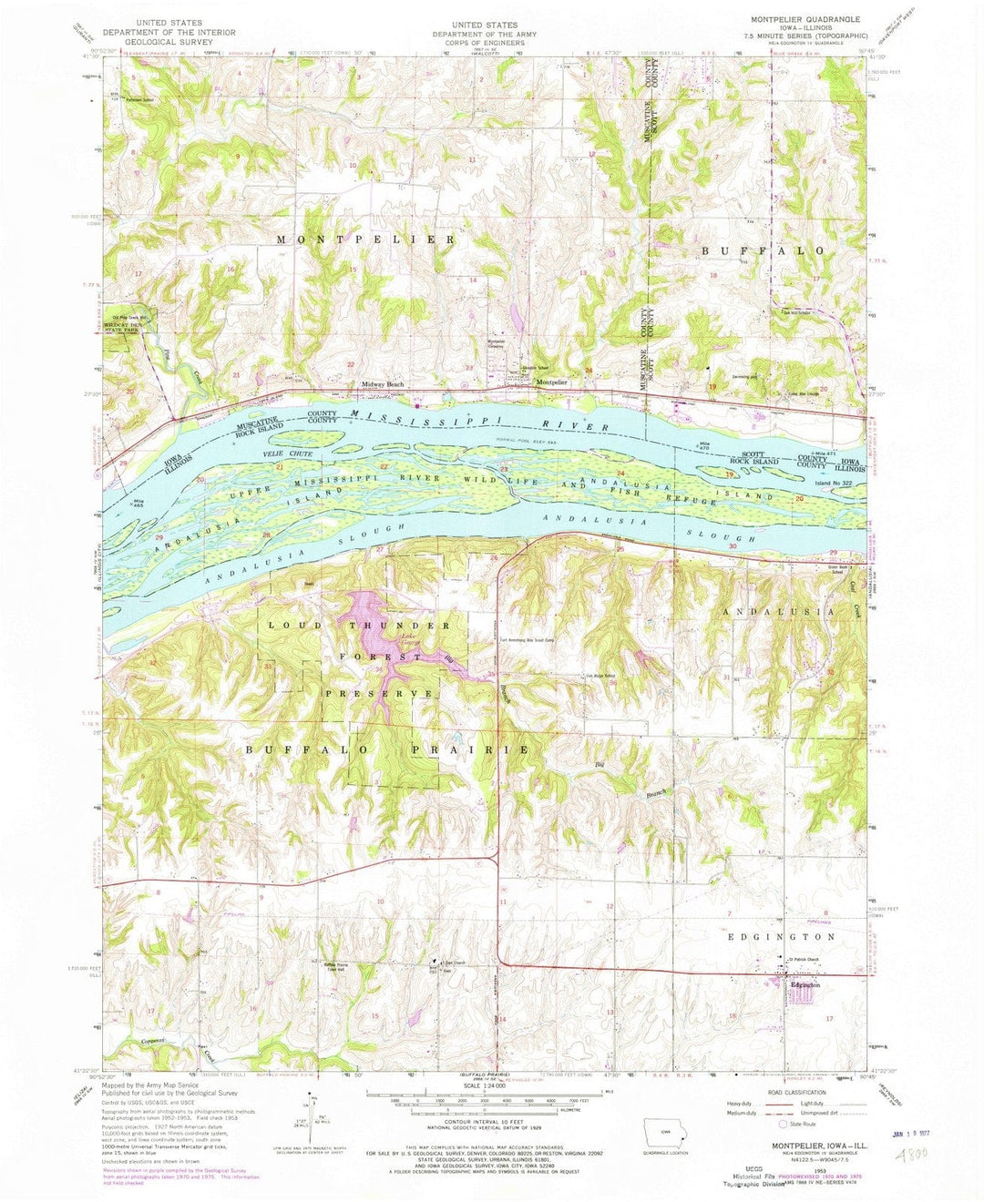 1953 Montpelier, IA - Iowa - USGS Topographic Map