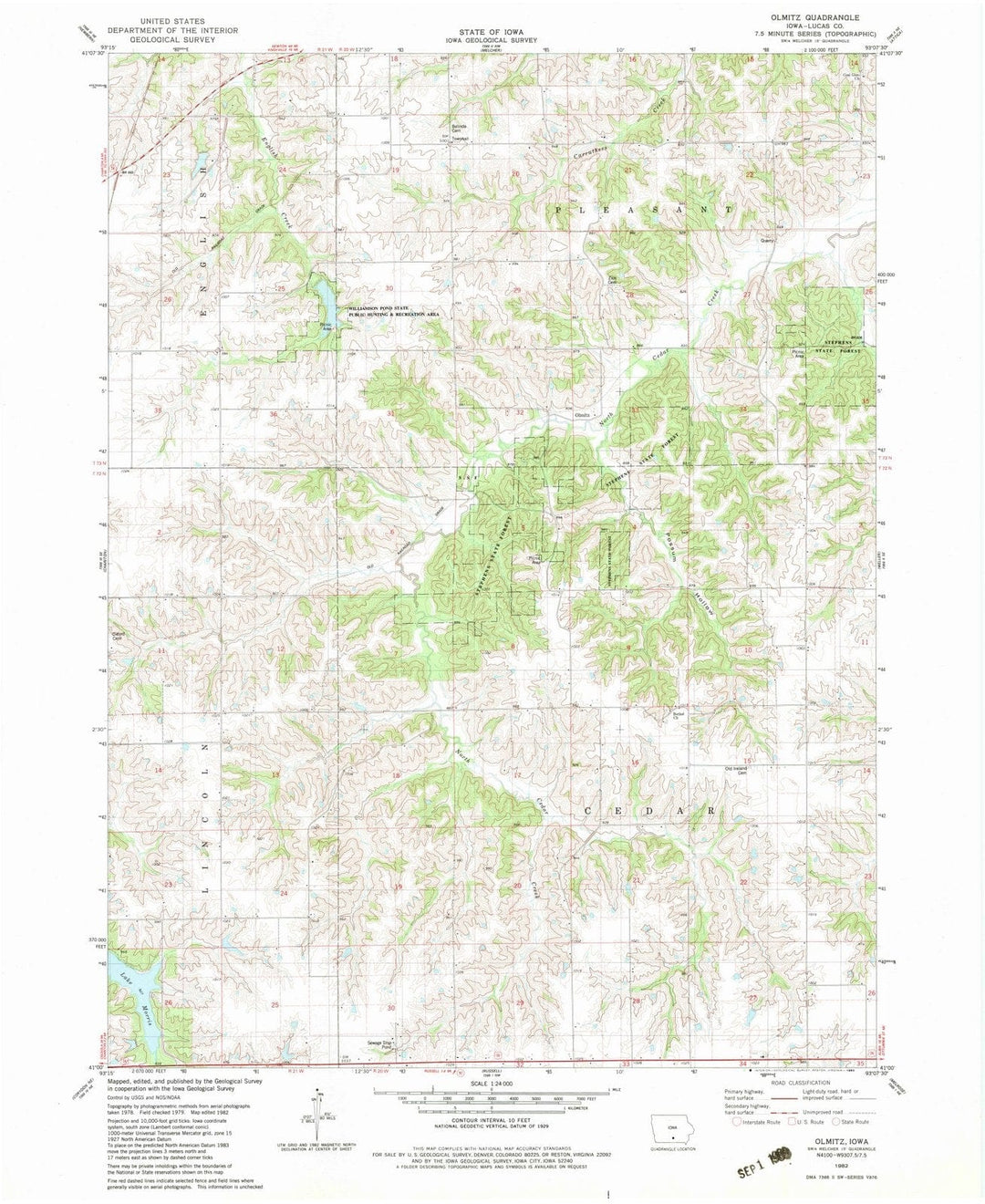 1982 Olmitz, IA - Iowa - USGS Topographic Map
