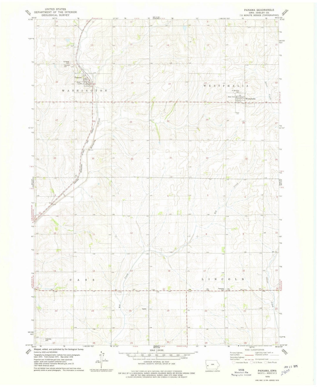 1978 Panama, IA - Iowa - USGS Topographic Map