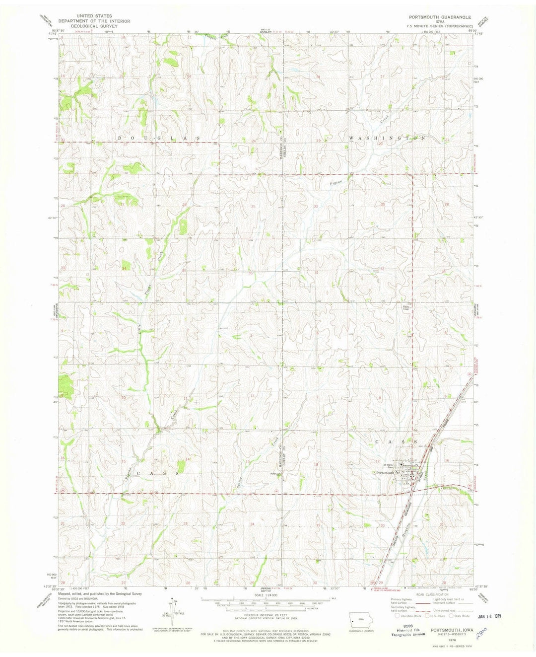 1978 Portsmouth, IA - Iowa - USGS Topographic Map