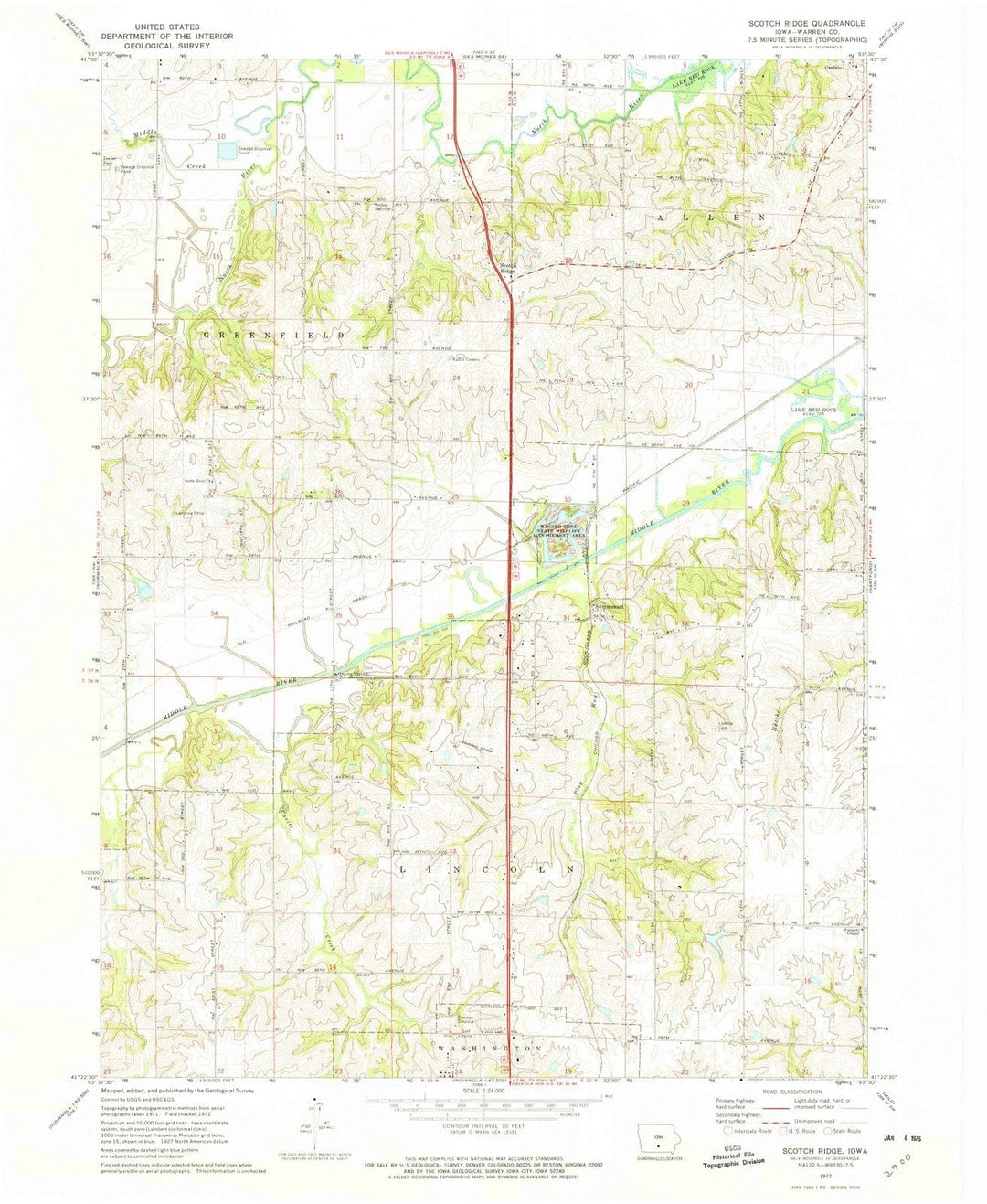 1972 Scotch Ridge, IA - Iowa - USGS Topographic Map