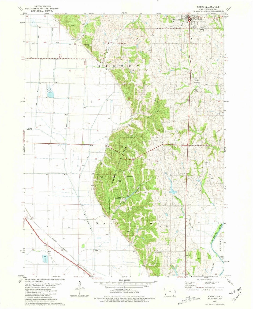 1981 Sidney, IA - Iowa - USGS Topographic Map