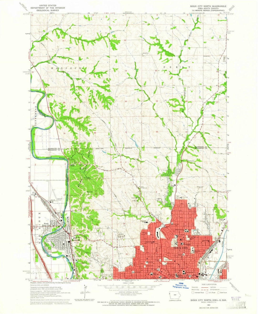 1963 Sioux City North, IA - Iowa - USGS Topographic Map