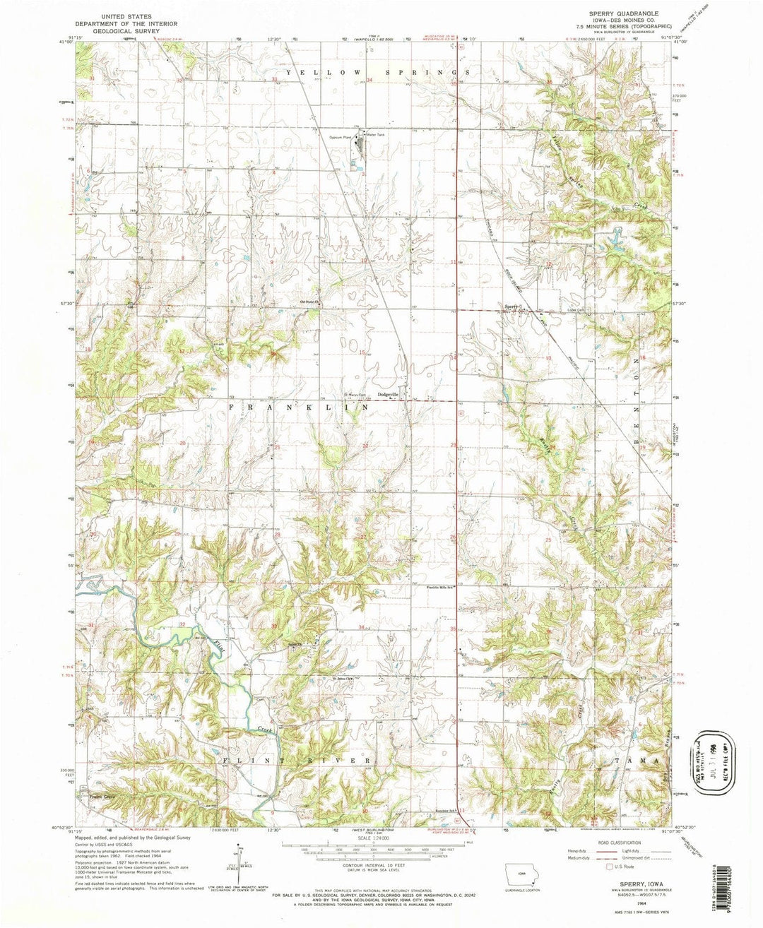 1964 Sperry, IA - Iowa - USGS Topographic Map
