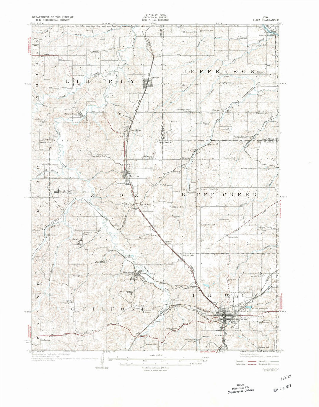 1929 Albia, IA - Iowa - USGS Topographic Map