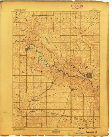 1890 Anamosa, IA - Iowa - USGS Topographic Map