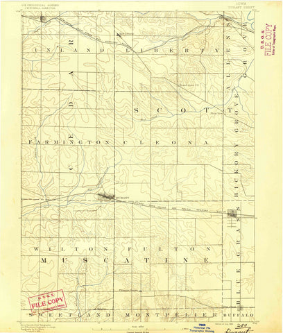 1890 Durant, IA - Iowa - USGS Topographic Map