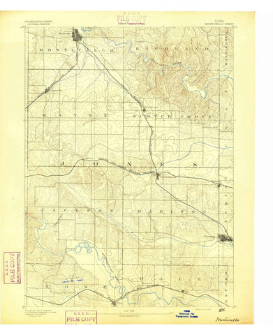 1891 Monticello, IA - Iowa - USGS Topographic Map