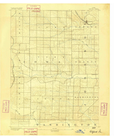 1891 Oxford, IA - Iowa - USGS Topographic Map