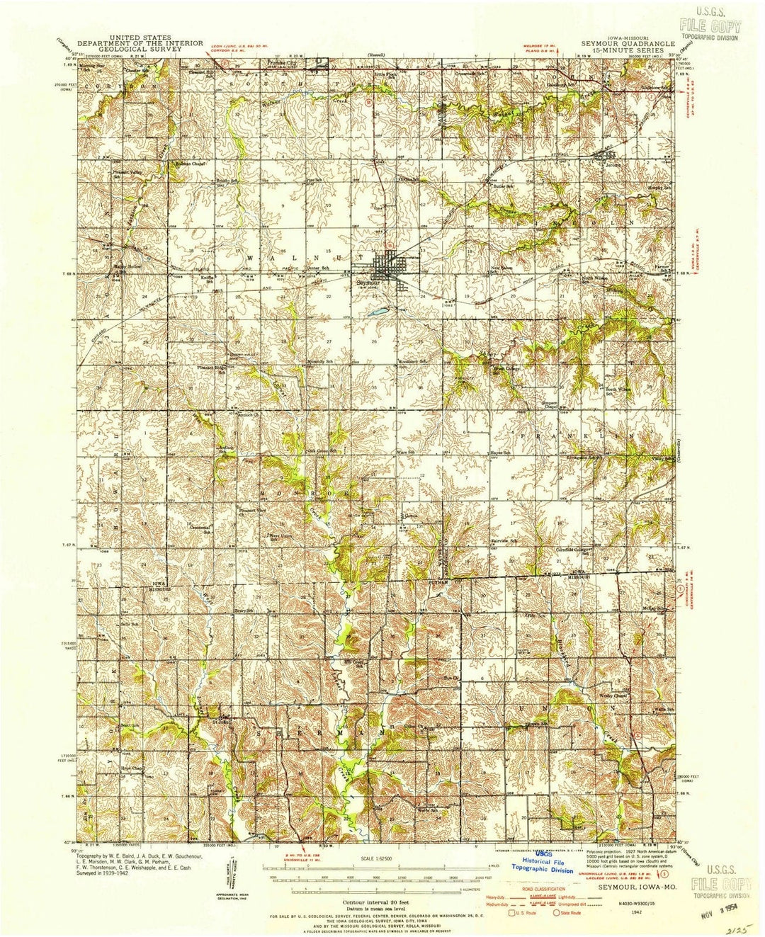 1942 Seymour, IA - Iowa - USGS Topographic Map