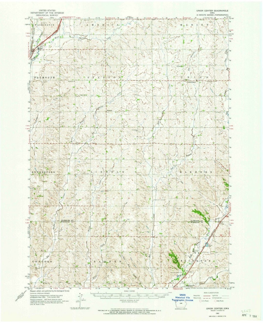 1962 Union Center, IA - Iowa - USGS Topographic Map