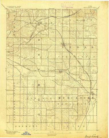 1894 West Liberty, IA - Iowa - USGS Topographic Map