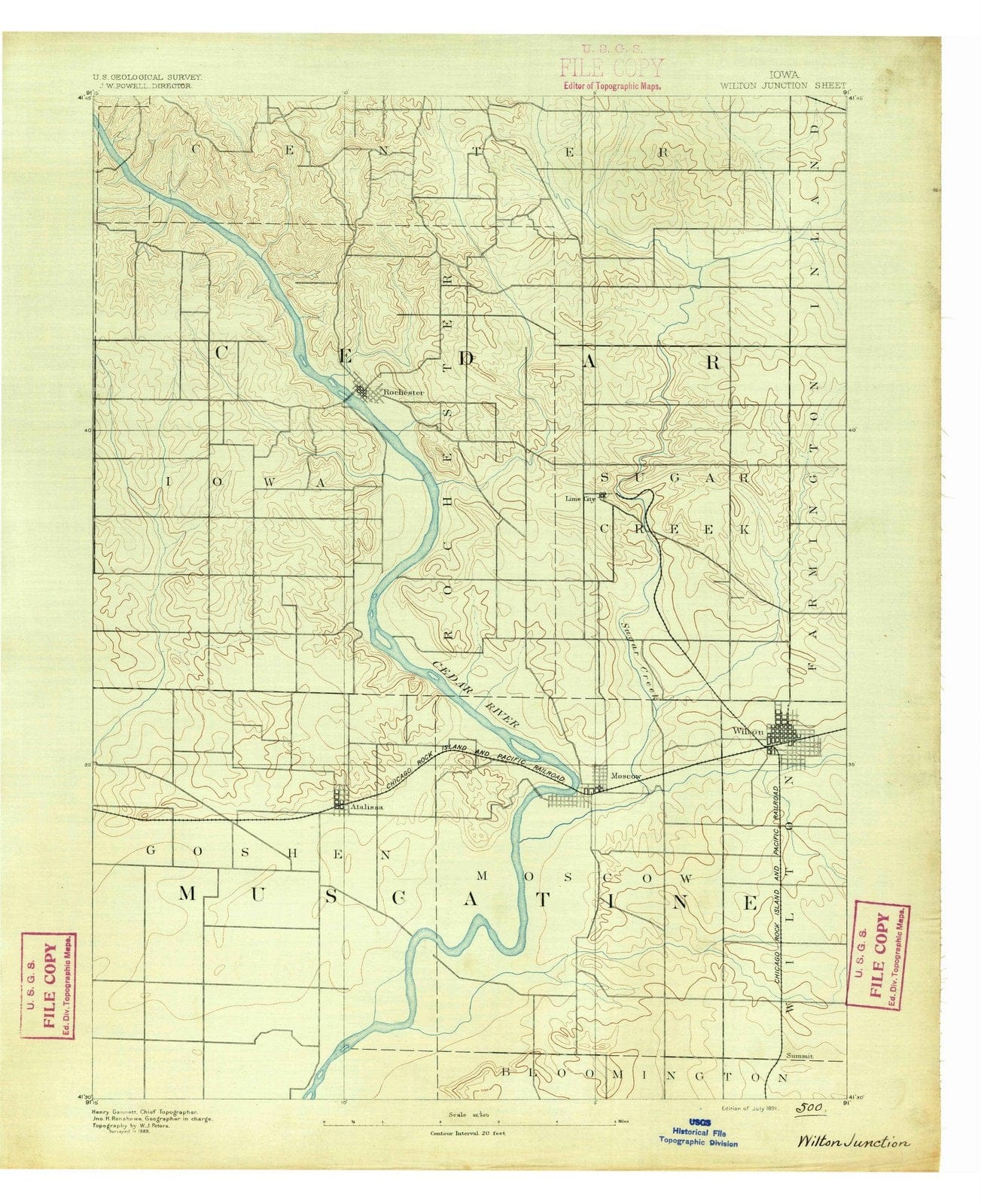 1891 Wilton Junction, IA - Iowa - USGS Topographic Map