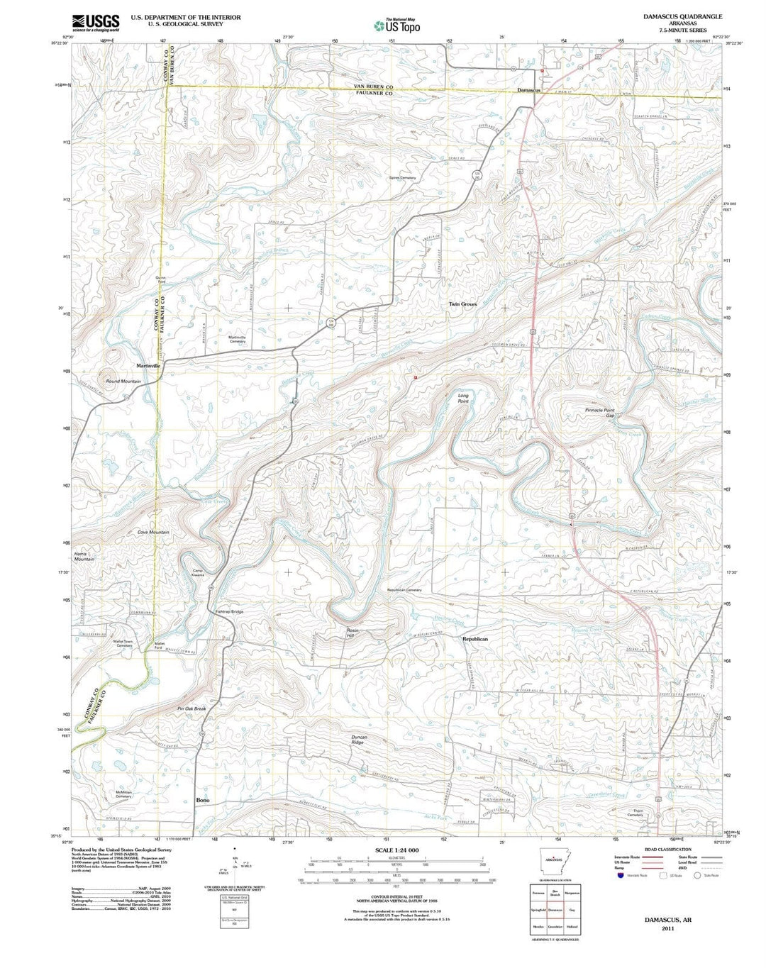 2011 Damascus, AR - Arkansas - USGS Topographic Map