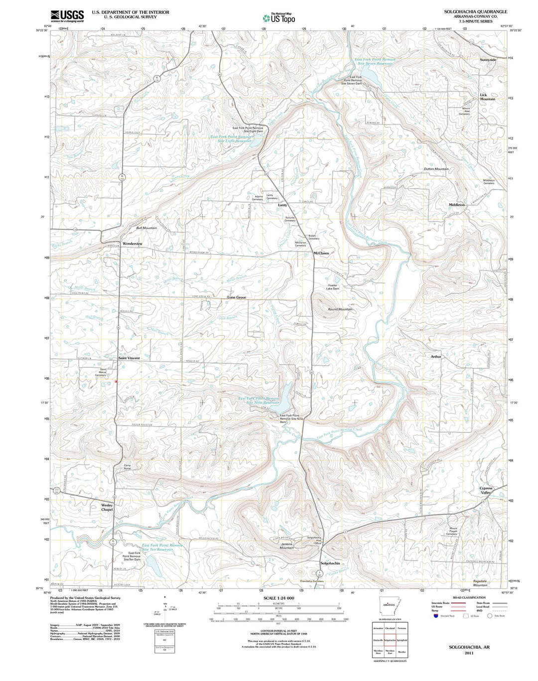 2011 Solgohachia, AR - Arkansas - USGS Topographic Map