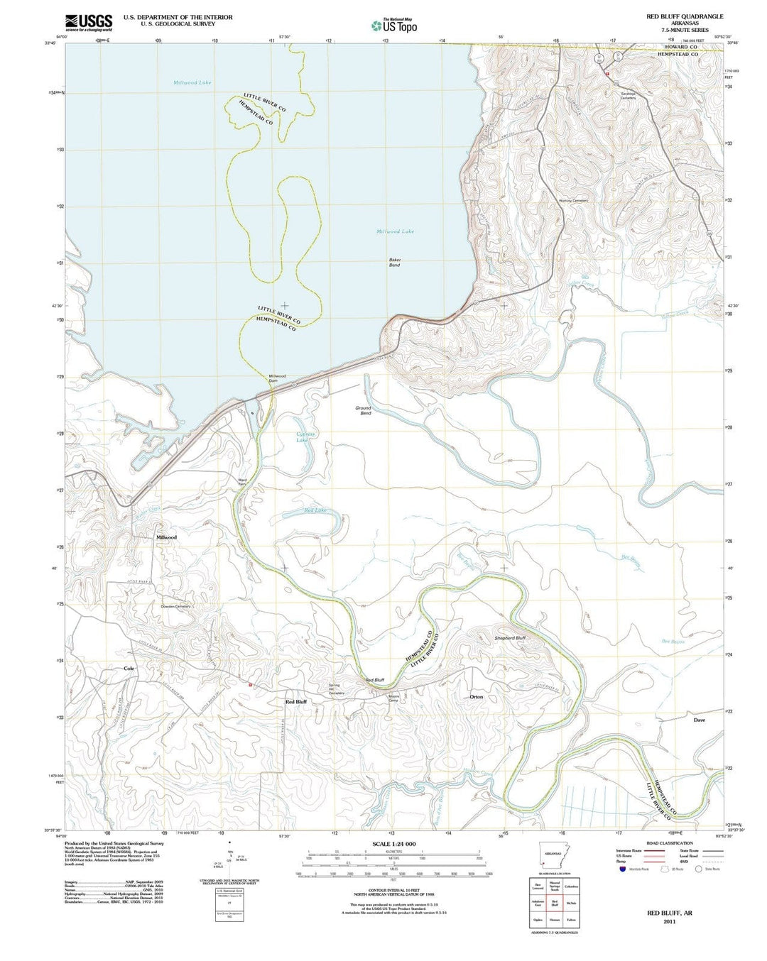 2011 Red Bluff, AR - Arkansas - USGS Topographic Map