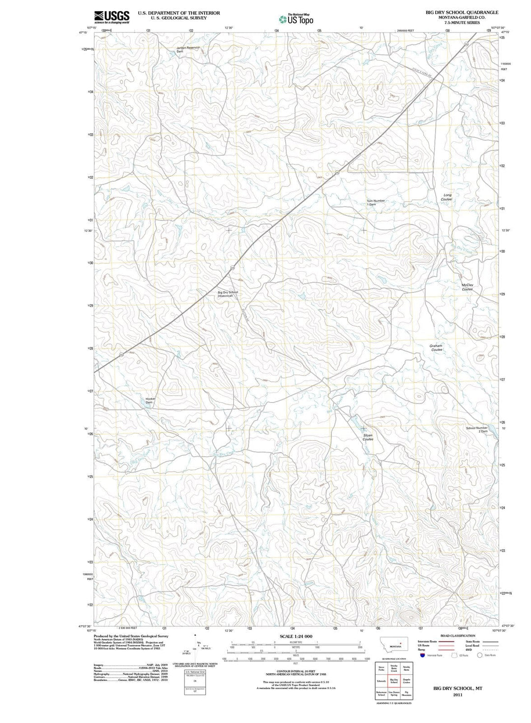 2011 Bigry School, MT - Montana - USGS Topographic Map